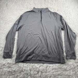 G/FORE Sweater Men Large Gray Pullover 1/4 Zip Long Sleeve Casual Preppy Golf G4